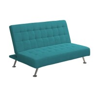 DHP Milo Sofa Futon, Teal, (46"L x 28.5"W x 24.5"H), New in Box $299