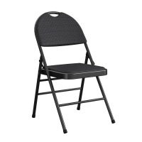 COSCO Commercial XL Comfort Fabric Padded Metal Folding Chair in Black, New in Box $199