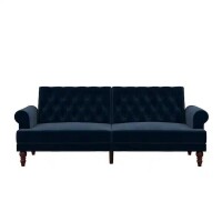 Novogratz Cassidy Blue Velvet Upholstered Futon, New in Box $499