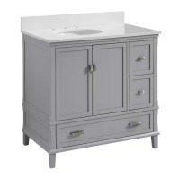 Dorel Living Irving 36" W Bath Vanity Cabinet Only in Gray New Shelf Pull $699