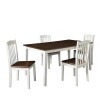 Dorel Living Shiloh 5-Piece Creamy White / Rustic Mahogany Dining Set, New in Box $599