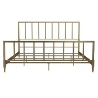 CosmoLiving by Cosmopolitan Blair Brass Gold King Size Metal Bed, New in Box $499