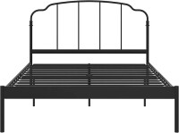 REALROOMS Camie Metal Bed, Adjustable Base Height, No Box Spring Needed, Queen, Black, New in Box $299