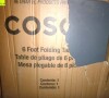 COSCO 6 ft Fold-in-Half Banquet Table w/Handle, 6ft, Grey, New Floor Model $199 - 2