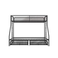 DHP Jaxon Twin/Full Bunk Bed with Storage Drawers, Black Metal, New in Box $399