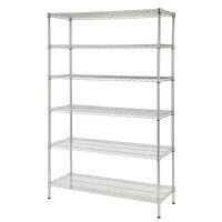 HDX 6-Tier Commercial Grade Heavy Duty Steel Wire Shelving Unit in Chrome (48 in. W x 72 in. H x 18 in. D), New Open Box $299