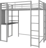 DHP Abode Twin Size Metal Loft Bed, Silver, New in Box $499