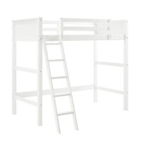 Your Zone Kiarah Twin Loft Bed with Ladder, White, New Shelf Pull $399