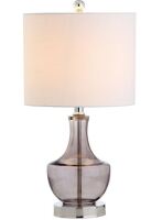 JONATHAN Y JYL1029D Colette 20" Mini Glass LED Table Lamp, Transitional, Glam, Traditional, Modern, Elegant, Office, Living Room, Family Room, Dining Room, Bedroom, Hallway, Foyer, Smoked Gray New In Box $99