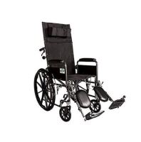 Healthline 18 "Recliner Folding Transport Wheelchair Lightweight Full Arm Detachable Padded Flip Back with Swing Away Elevating Legrests Lightweight Carbon Steel Bariatric Wheelchair, 18 Inch Seat New In Box $599