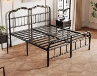 FDLOGW Queen Size Bed Frame with Headboard and Footboard, 14 Inch High, No Box Spring Needed Heavy Duty Metal Platform Bedframe, Noise Free New In Box $399