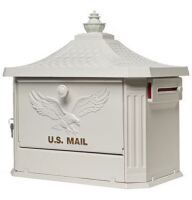 Architectural Mailboxes Hamilton Post Mount Mailbox White New In Box $249