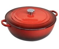 AmazonCommercial Enameled Cast Iron Covered Braiser, 7.5-Quart, Red New In Box $119.99