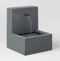 SMITH & HAWKEN Concrete Cascading 16" FOUNTAIN CEMENT GRAY New In Box $299