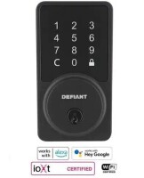 Defiant Square Matte Black Smart Wi-Fi Deadbolt Powered by Hubspace New In Box $199