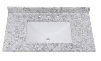 Home Decorators Collection 37 in. W x 22 in. D Cultured Marble White Rectangular Single Sink Vanity Top in Everest New In Box $529