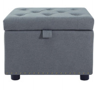 Spirit up Art 25" Wide Fabric Tufted Storage Ottoman in Dark Gray Similar to Picture New In Box $229