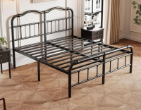 FDLOGW Queen Size Bed Frame with Headboard and Footboard, 14 Inch High, No Box Spring Needed Heavy Duty Metal Platform Bedframe, Noise Free New In Box $399