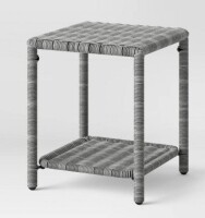 Threshold Monroe Wicker Patio Side Table - Gray New In Box $199