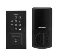 Kwikset SmartCode 270 Contemporary Matte Black Touchpad Single Cylinder Electronic Deadbolt Featuring SmartKey Security $219