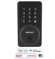 Defiant Square Matte Black Smart Wi-Fi Deadbolt Powered by Hubspace New In Box $199