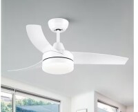 YUHAO Modern 42 in. Indoor Matte White Dimmable Ceiling Fan with Integrated LED, DC Motor and Remote Control $299