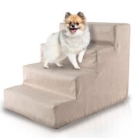 Precious Tails Herringbone High Density Foam 4-Step Pet Stairs - Beige New $79