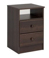 Prepac Astrid 2 Drawer Nightstand - Espresso Brown New In Box $199