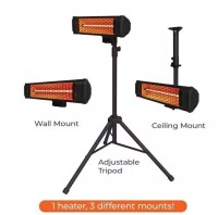 Heat Storm Tradesman 1500-Watt Electric Outdoor Infrared Quartz Portable Space Heater with Tripod, Wall and Ceiling Mount $239