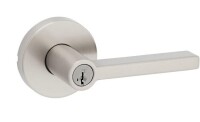 Kwikset Halifax Keyed Entry Door Lever in Satin Nickel New In Box $79