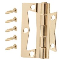 Everbilt 4 in. x 5/8 in. Radius Satin Brass Door Hinge / Everbilt 2-1/2 in. Bright Brass Non-Mortise Hinges (2-Pack) / Assorted New Assorted