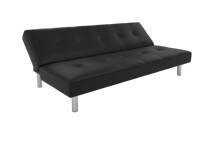 DHP Nola Tufted Futon, Black Faux Leather New Shelf Pull $339