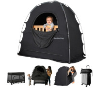 SlumberPod The Original Blackout Sleep Tent Travel Essential for Babies and Toddlers, Mini Crib and Pack N Play Cover, Sleep Pod for Kids with Monitor Pouch and Fan Pouch, Blocks 95%+ Light, Black $299