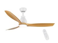 Keazile Atalanta 52 in. Indoor White+Walnut LED Ceiling Fan with Reversible Motor and Dimmable New In Box $299