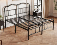 FDLOGW Queen Size Bed Frame with Headboard and Footboard, 14 Inch High, No Box Spring Needed Heavy Duty Metal Platform Bedframe, Noise Free New In Box $399