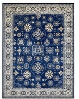 Bokara Rug Windsom Hand-Knotted High-Quality Ivory and Blue Area Rug 9'1" x 12'7" New $10199