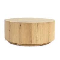 Birch Lane Light Brown Taryn 42" Drum Coffee Table New Floor Model $1199