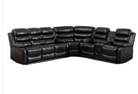 Hybition Faux Leather Living Room Set Modern Reclining Sectional Sofa - Black (3 Boxes) New in Box $2499