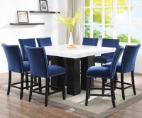 Steve Silver - Camila 9PC Square Counter Set Blue Chair - White Table Top - CM540PTPBCCBN9PC (6 Boxes) New In Box $2499