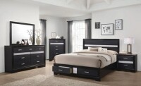 Coaster® Miranda 5-Piece Black Full Size Bedroom Set (7 Boxes) Includes Fulll Bed, Dresser with Mirror, 5 Drawer Chest and 2 Drawer Nightstand New in Box $1999