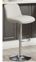 MINCETA Modern Upholstered Swivel Stool with Back for Bar and Counter Height, Adjustable Height 24" to 34",PU in Khaki New In Box $299