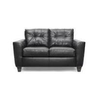 Lane Home Furnishings Soft Touch Onyx Genuine Leather Loveseat and Ottoman 2 Piece Set 2024-02 Brand New $1399