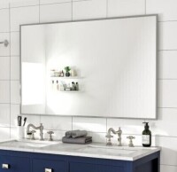 Eviva Sax 48" W x 30" H Large Rectangular Aluminum Framed Wall Bathroom Vanity Mirror in Chrome, New in Box $399