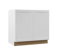 Hampton Bay Designer Series Melvern Assembled 36x34.5x23.75 in. Full Height Door Base Kitchen Cabinet in White New In Box $499