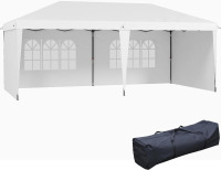 Outsunny 10' x 20' Pop Up Canopy Tent with 4 Sidewalls, Instant Gazebo with Carry Bag New in Box $499