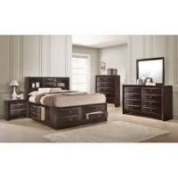 Red Barrel Studio 3-4_Kathlyn Storage Platform Bedroom Set includes Queen Bed, 5 drawer Chest and 2 Drawer Nightstand 3 Piece Set (6 Boxes) New in Box $2999