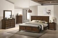 Roundhill Furniture MaderneTraditional King Bed , Wood 9-drawer Dresser With Mirror And 3 Drawer Nightstand 5 Piece Set (6 Boxes) New in Box $2099