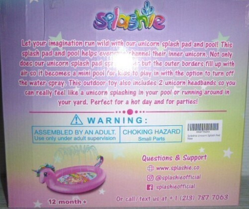 Splashie Unicorn Sprinkler and Splash Pad for Kids New in Box