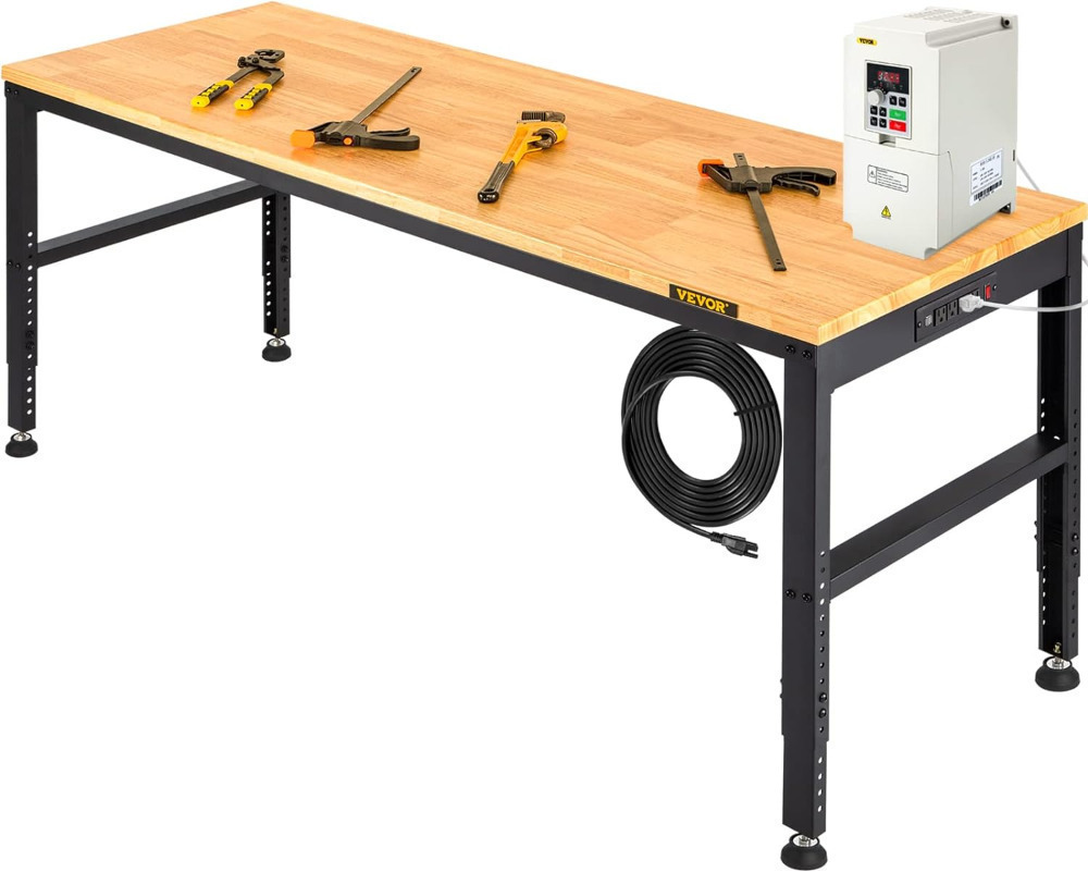 VEVOR Adjustable Workbench, 2000 lbs Capacity, 61 x 20-inch Heavy Duty ...