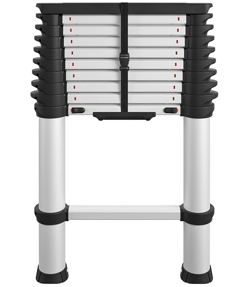 COSCO SmartClose 14-ft Max Reach Height Aluminum Telescoping Ladder ...